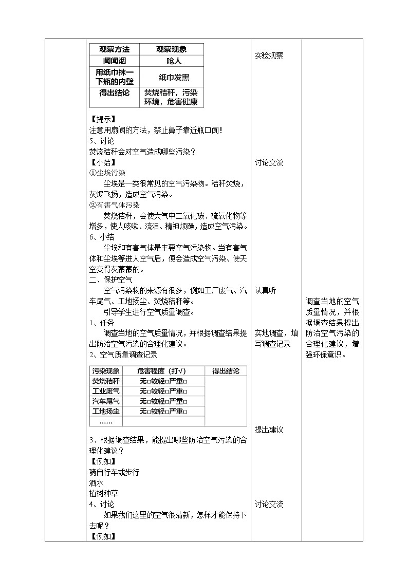 粤教粤科版（2019）科学六下 4.21《守护蓝天》教案第2页