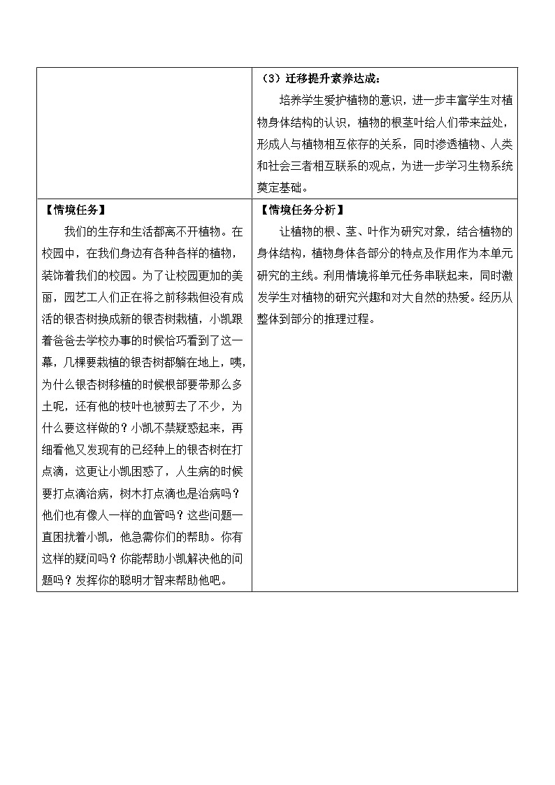 第二单元 植物的生活 教学设计科学三年级上册青岛版第3页