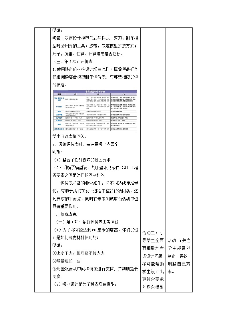 【核心素养】教科版科学六年级下册 1.4《设计塔台模型》教案第3页
