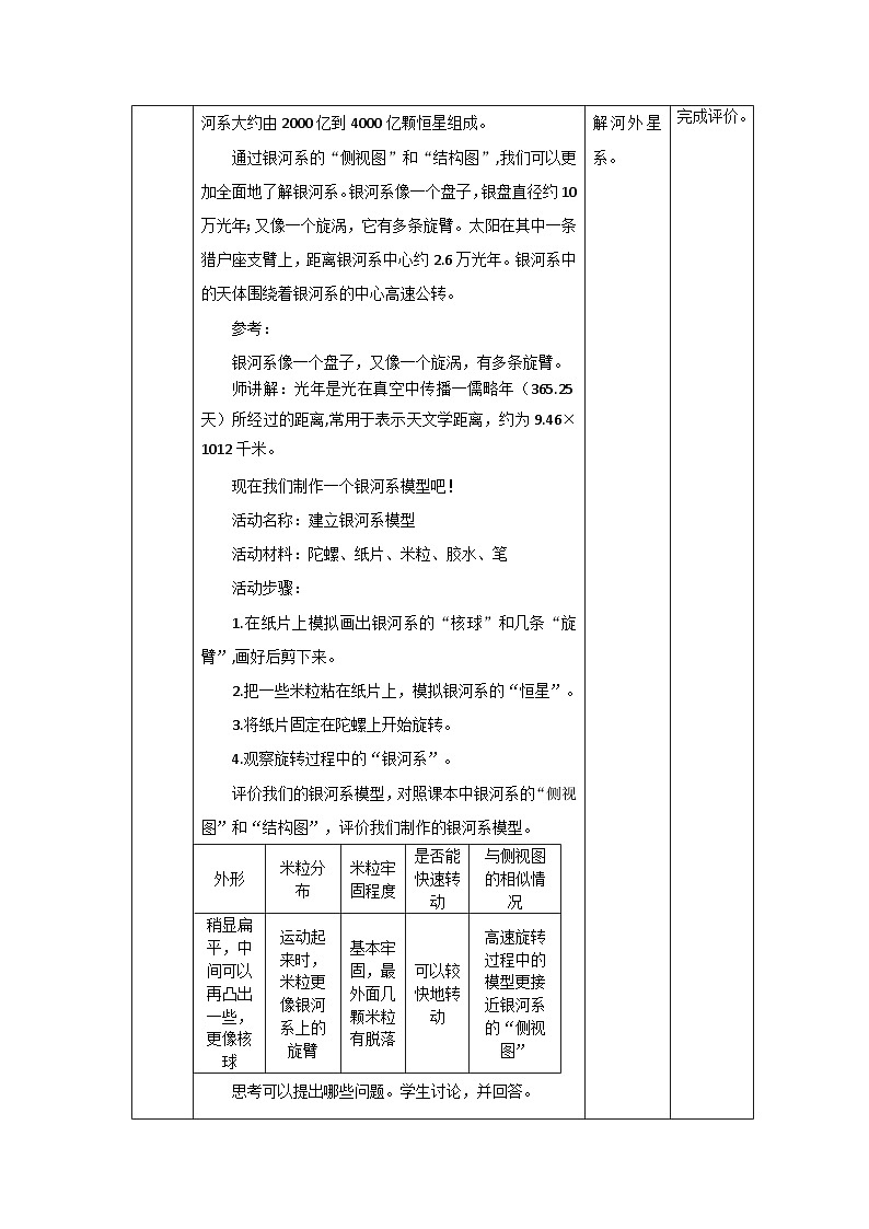 【核心素养】教科版科学六年级下册 3.6《浩瀚的宇宙》教案第3页