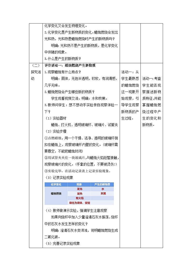 【核心素养】教科版科学六年级下册 4.3《发现变化中的新物质》教案第2页
