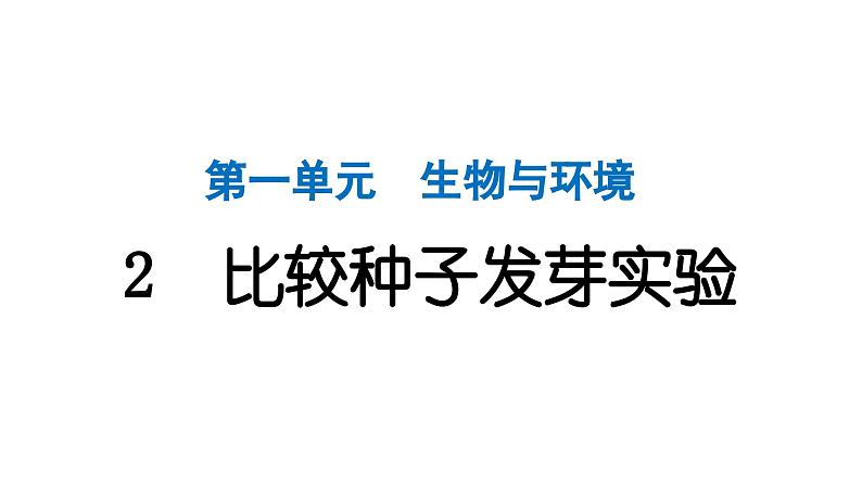 2024教科版科学五年级下册第一单元生物与环境2 比较种子发芽实验 作业课件ppt第1页