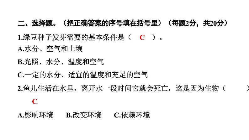 2024教科版科学五年级下册期中测试卷 作业课件ppt第4页