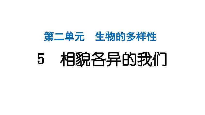 2024教科版科学六年级下册第二单元生物的多样性5 相貌各异的我们 作业课件ppt第1页