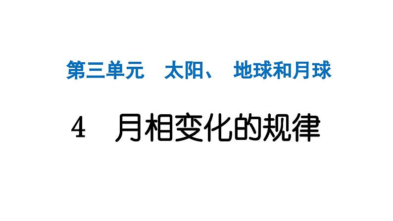 2024教科版科学三年级下册第三单元太阳、地球和月球4 月相变化的规律 作业课件ppt第1页