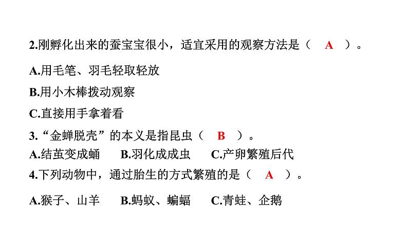 2024教科版科学三年级下册第二单元学习达标测试 作业课件ppt第6页