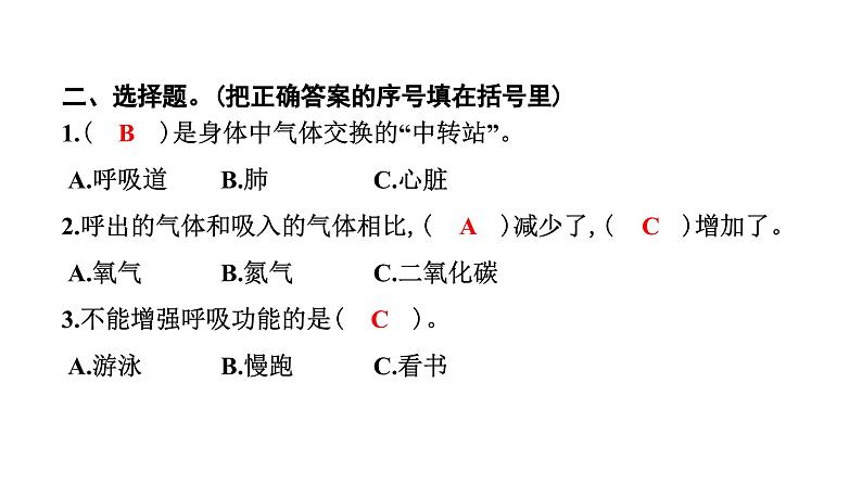 2024教科版科学四年级上册第二单元呼吸与消化3 测量肺活量  作业课件ppt第4页