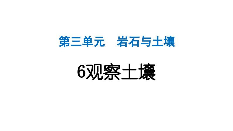 2024教科版科学四年级下册第三单元岩石与土壤6 观察土壤 作业课件ppt第1页