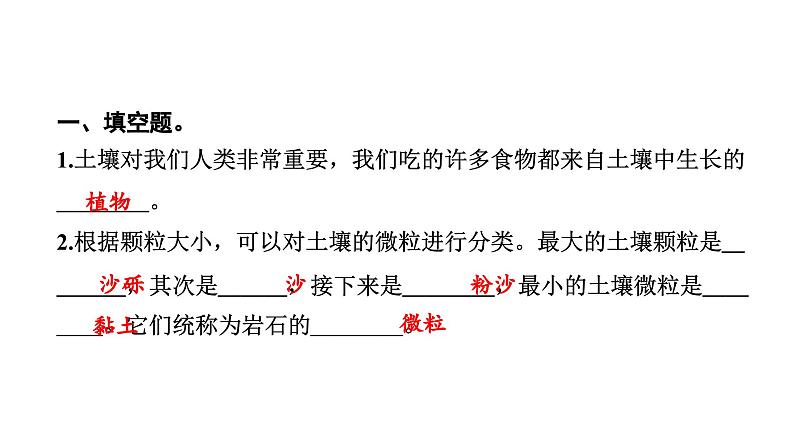 2024教科版科学四年级下册第三单元岩石与土壤6 观察土壤 作业课件ppt第3页