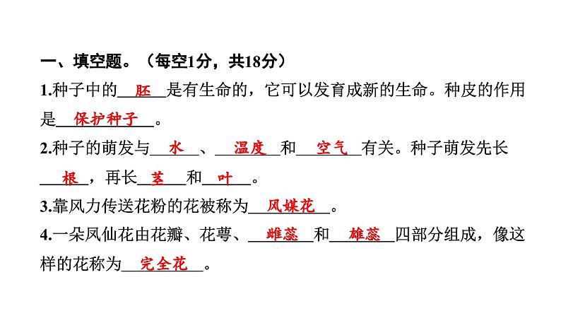 2024教科版科学四年级下册第一单元学习达标测试 作业课件ppt第2页