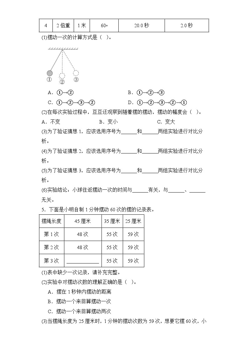 期末实验题专题训练（试题）2024-2025学年五年级上册科学+教科版（2017）第3页