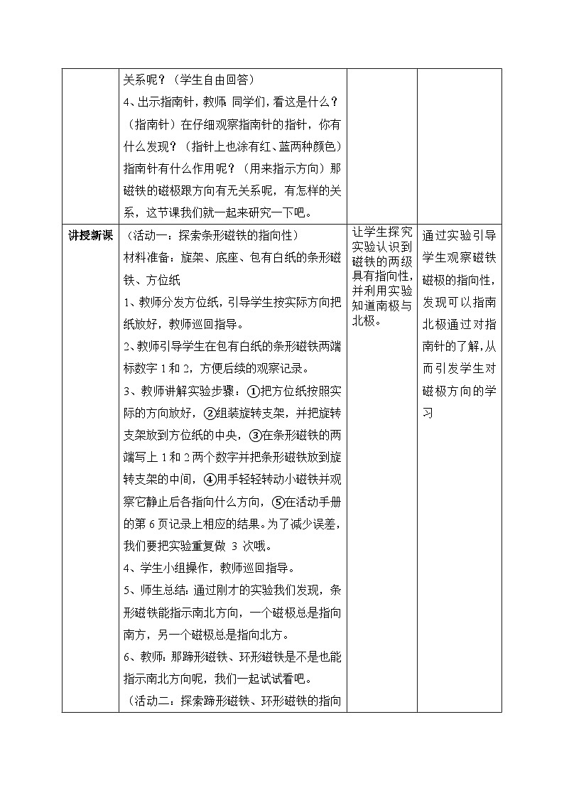 磁极与方向 教学设计第2页