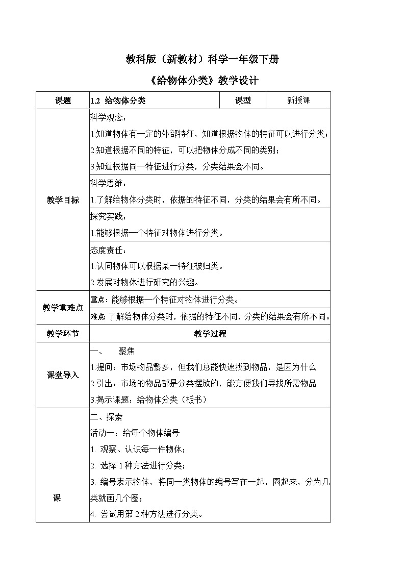 1.2 给物体分类（教学设计）第1页