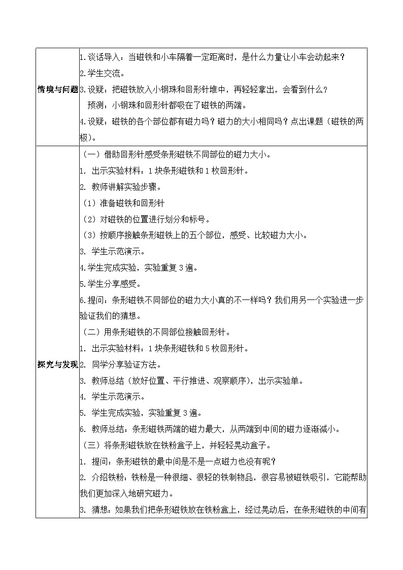 1.3 磁铁的两极（教学设计）第2页