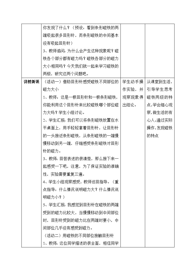 磁铁的两级 教学设计第2页