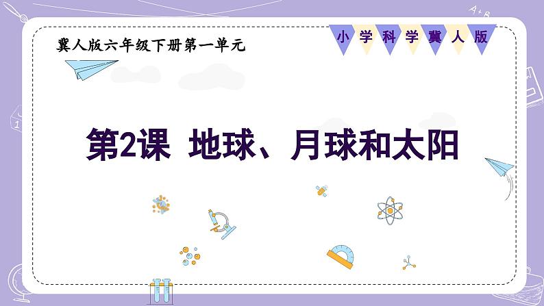 【核心素养】冀人版科学六年级下册 1.2地球、月球和太阳 同步课件第1页