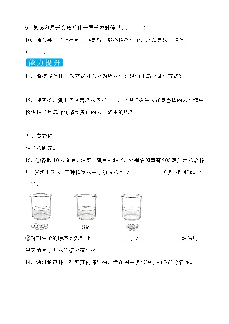 【备课无忧】教科版科学四下-1.7  种子的传播（习题）第2页