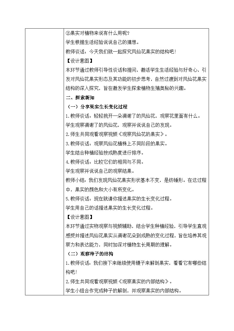 【核心素养目标】教科版科学四下 1.6 《果实和种子》教学设计（表格式+教学反思）第2页