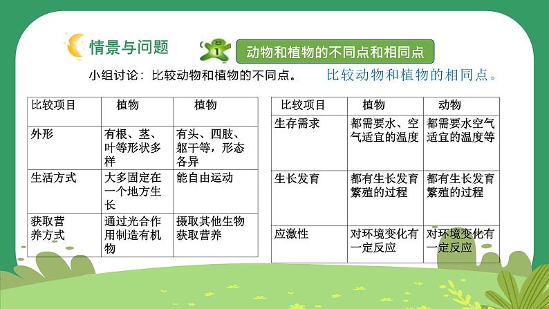 冀人版小学科学一年级下册 《3.比较植物和动物》  课件第5页