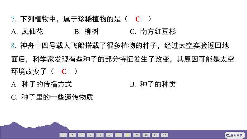 教科版（2017）科学六年级下册 2.3 形形色色的植物（习题课件）第7页