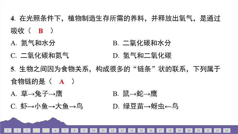 教科版（2017）科学五年级下册 期末测试（一）（习题课件）第4页