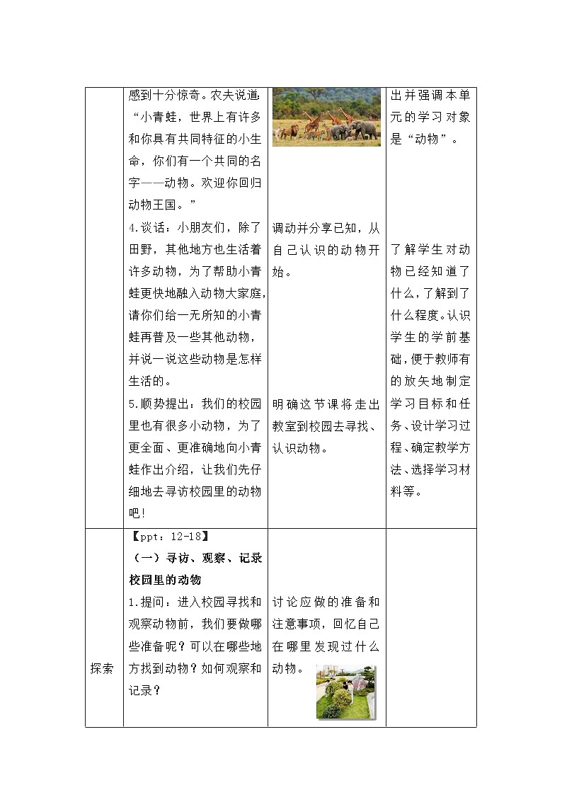 第1课 我们周围的动物 教案 科学教科版（2024）一年级下册第3页