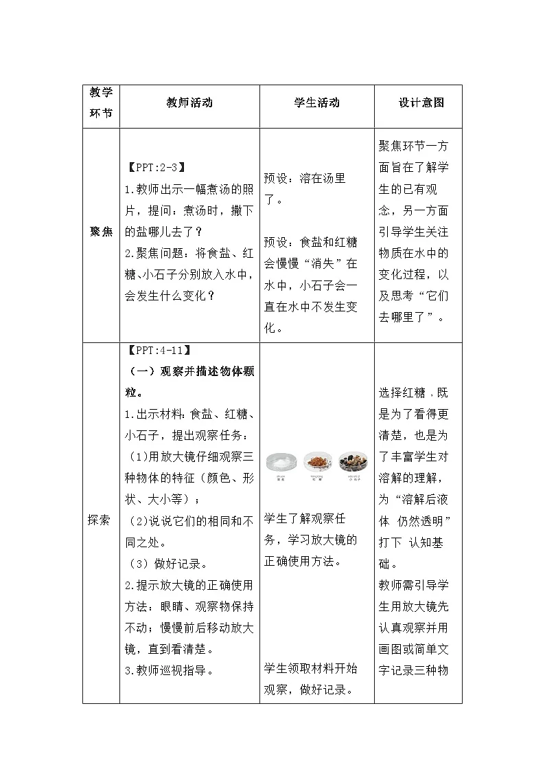 第6课 盐和糖哪儿去了 教案 科学苏教版（2024）一年级下册第2页