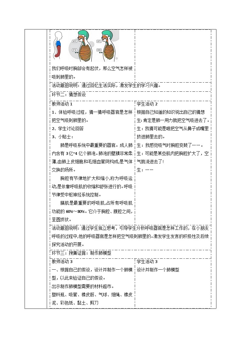 【大单元整体教学】4.3肺是怎样呼吸的 课时教案第2页