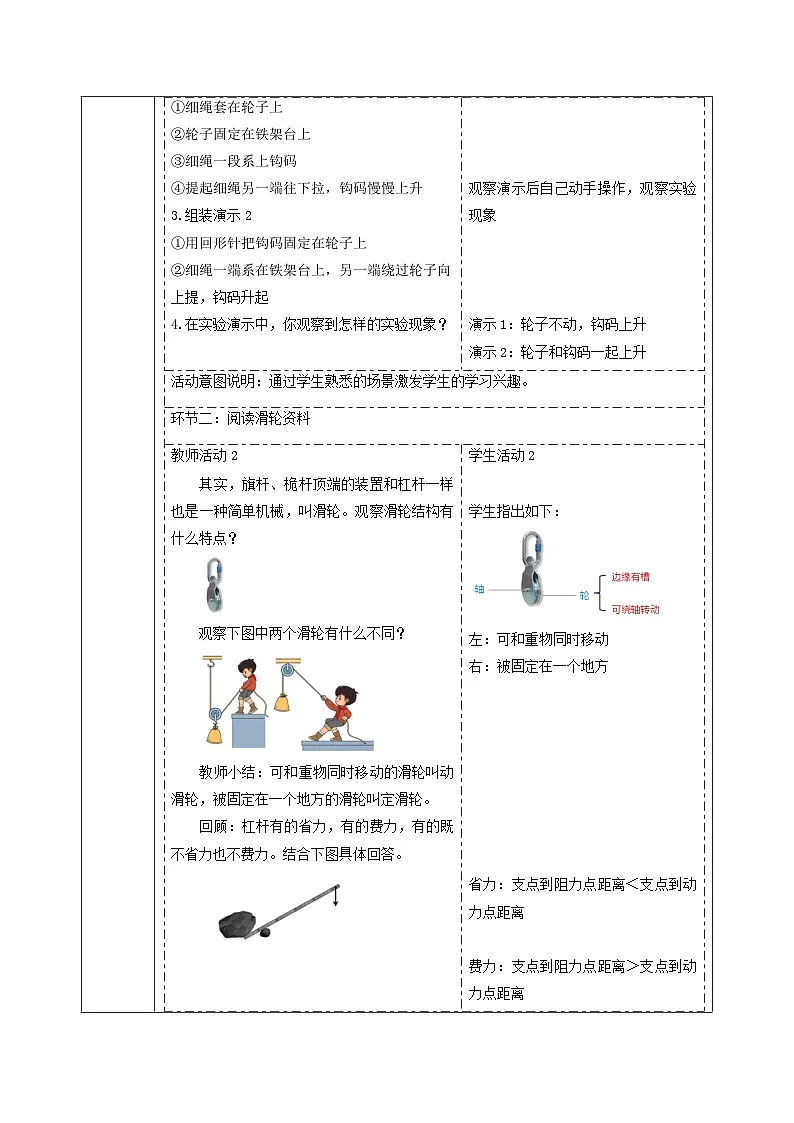 【大单元整体教学】5.3《滑轮》课时教案第3页