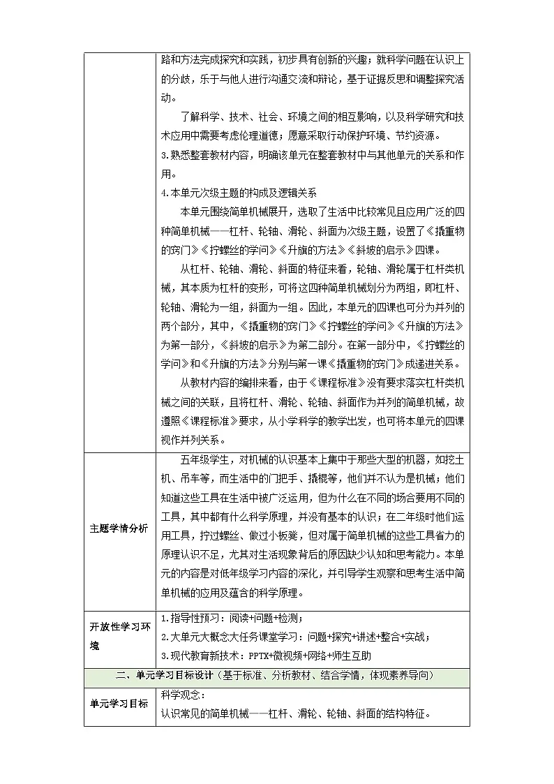 【大单元整体教学】第四单元《简单机械》整体设计第3页