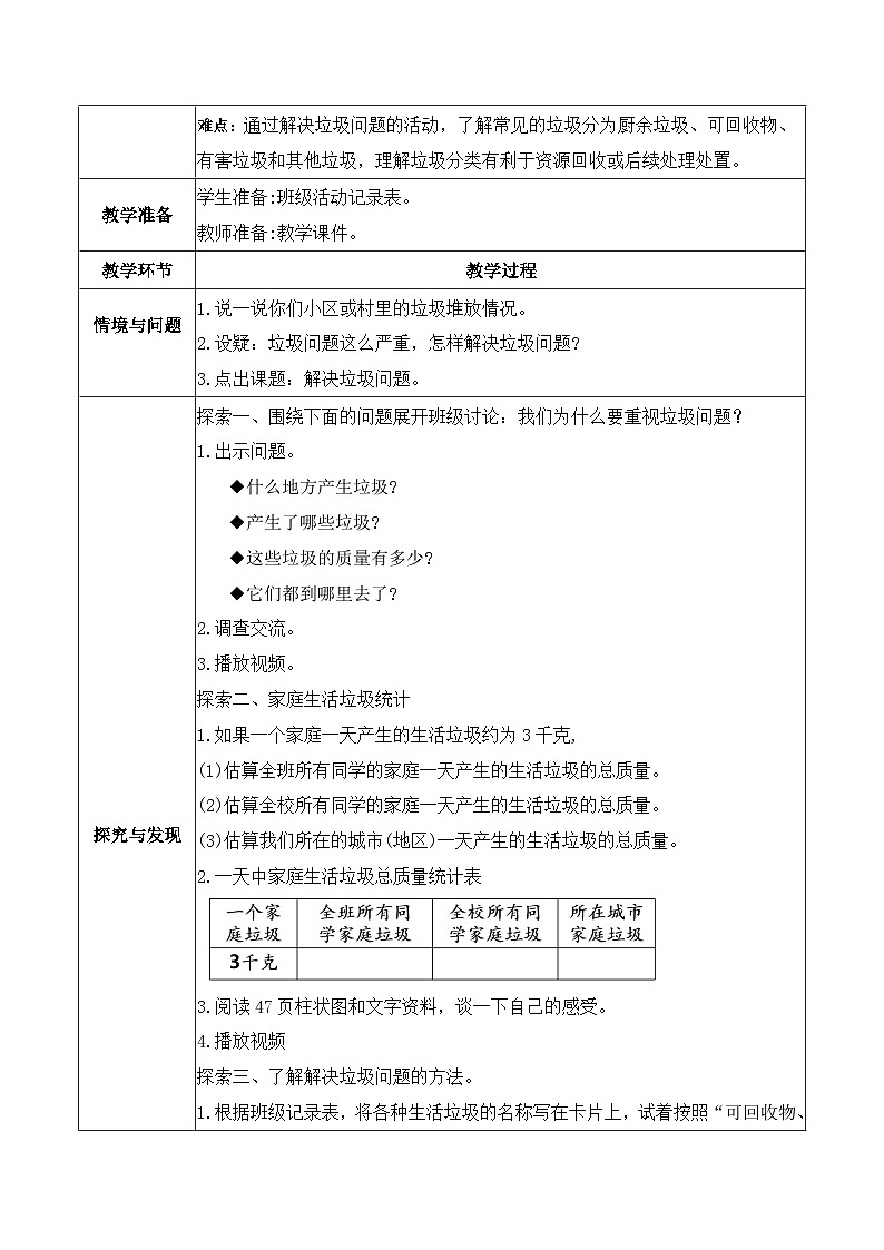 3.4 解决垃圾问题（教学设计）第2页