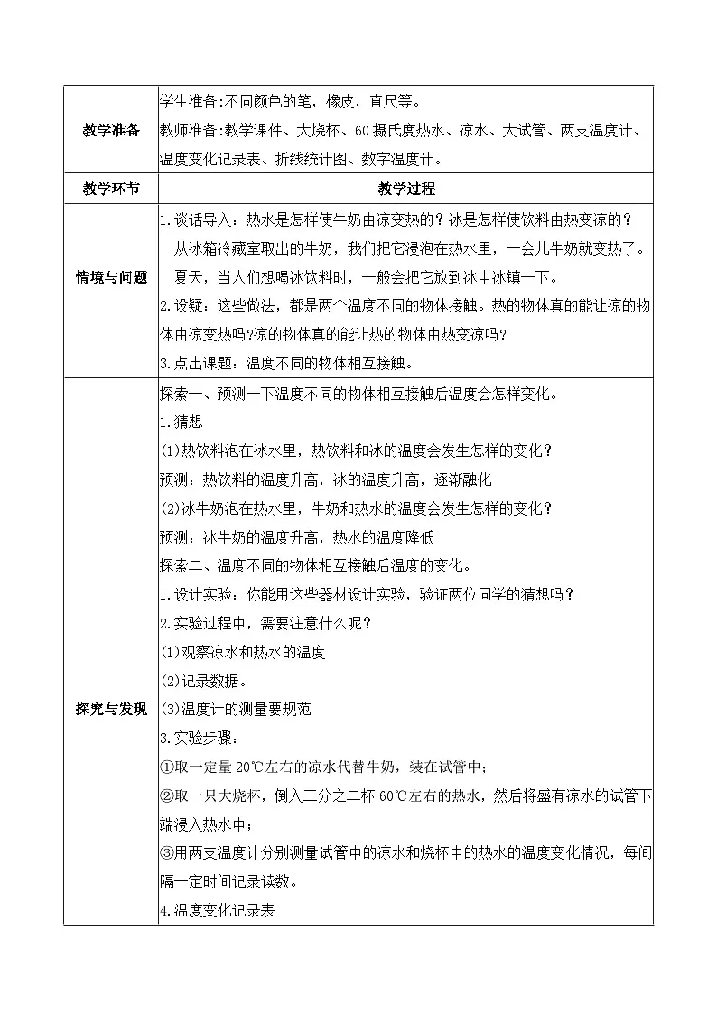 4.3 温度不同的物体相互接触（教学设计）第2页