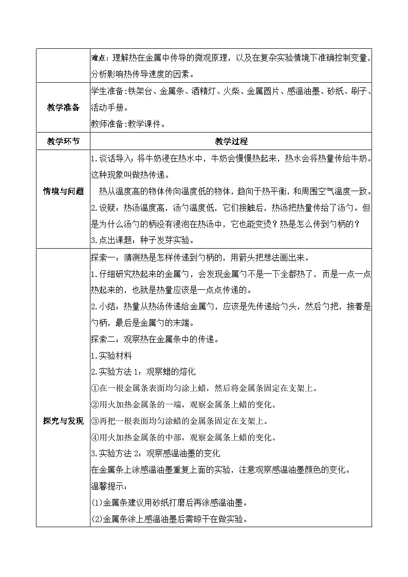 4.4 热在金属中的传递（教学设计）第2页