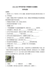 2024-2025学年四年级科学下学期期末全真模拟试卷(苏教版+含答案解析)