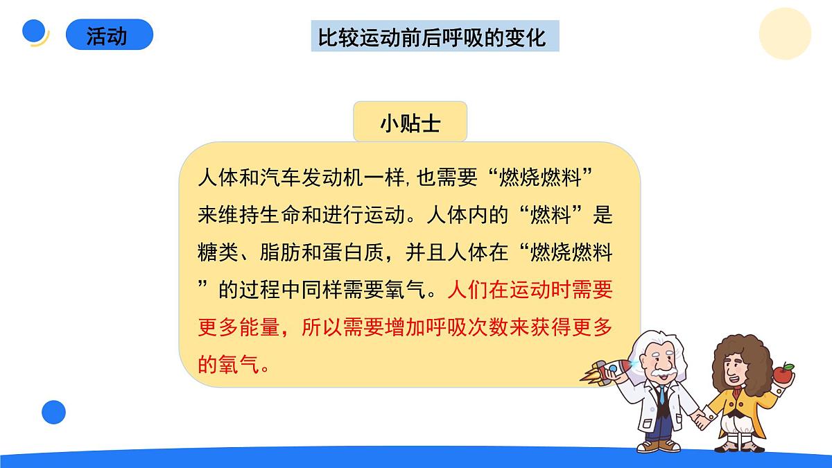 2025年秋大象版四年级科学上册 4.4呼吸与运动(课件)第5页