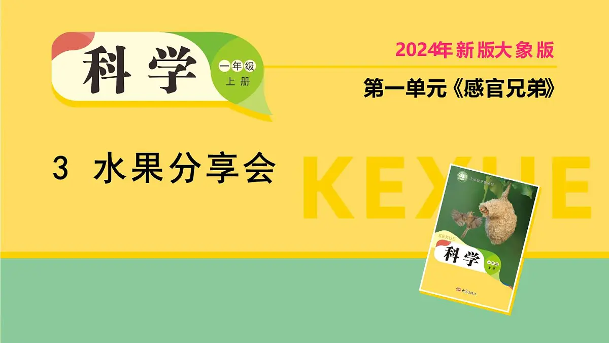 2025年秋大象版一年级科学上册 3 水果分享会（课件）第1页