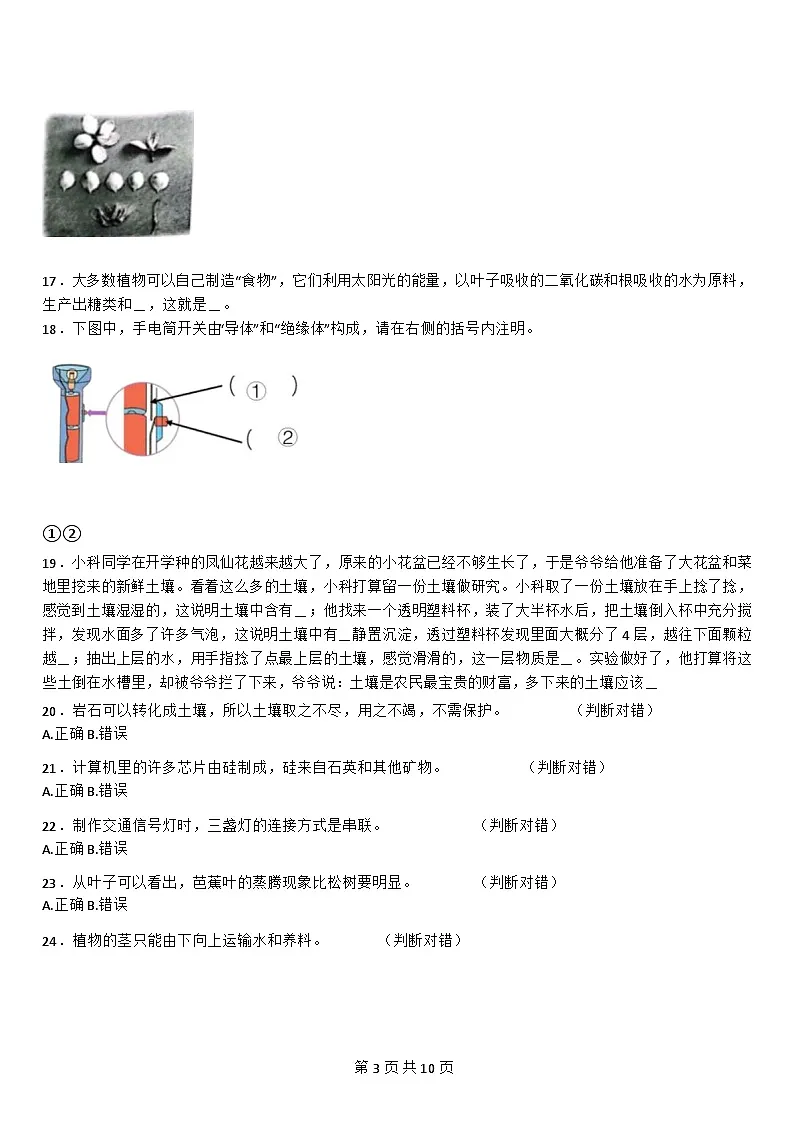 [期末检测卷]-教科版-科学-四年级下册-拔高(含详细解析)第3页