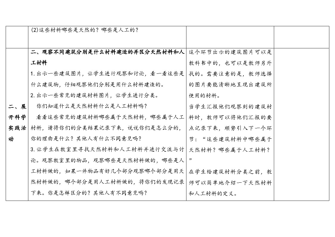 2025年秋人教鄂教版三年级科学上册 15.建筑中的材料（教案）第3页
