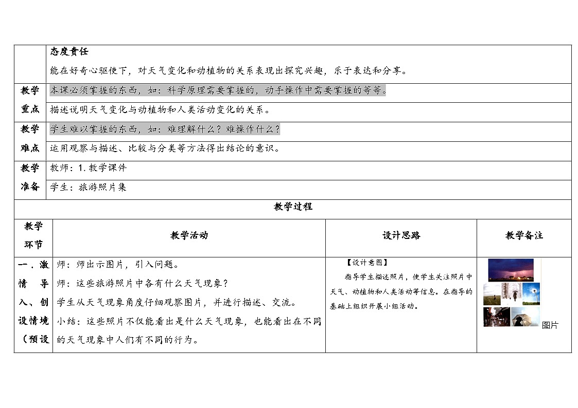 2025年大象版二年级科学上册 1.2天气的影响（教案）第2页
