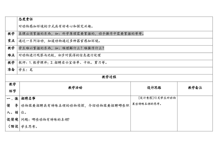 2025年大象版二年级科学上册 4.3动物小侦探（教案）第2页