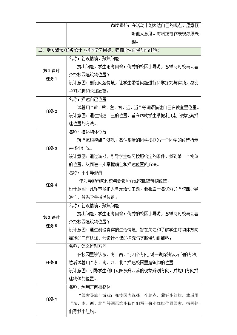 【大单元整体教学】第一单元《位置和方向》整体设计第3页