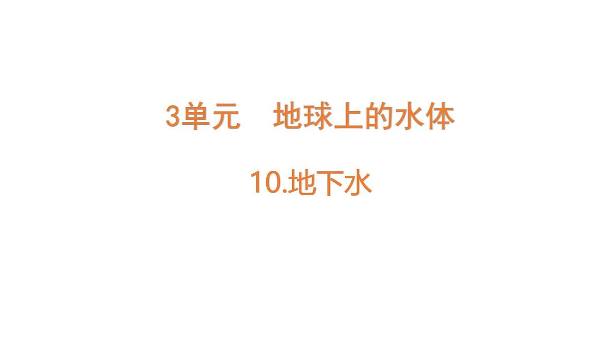 小学科学新苏教版三年级上册第三单元10.地下水教学课件（2025秋）第1页