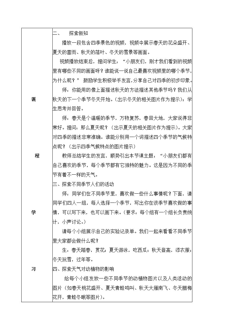 2025年秋苏教版科学二年级上册 1.3 四季的天气（教学设计）第2页