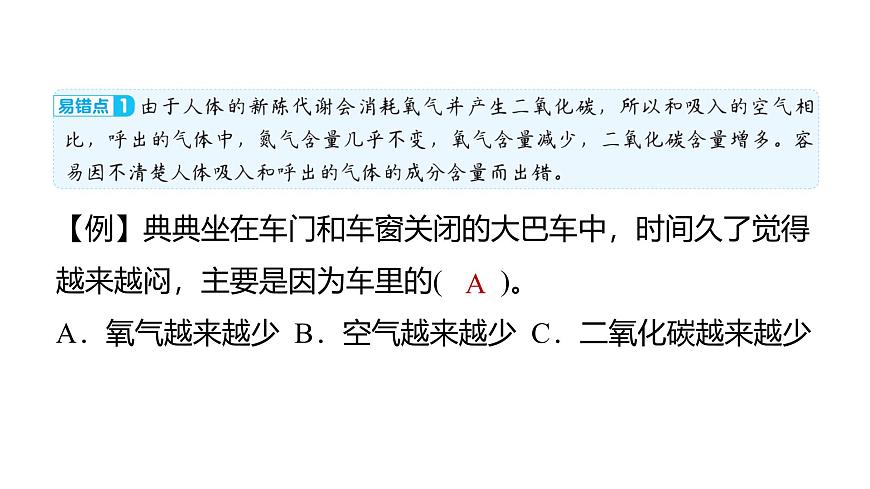 2025年教科版四年级科学上册 第二单元 呼吸与消化 易错易混提优练（复习课件）第2页