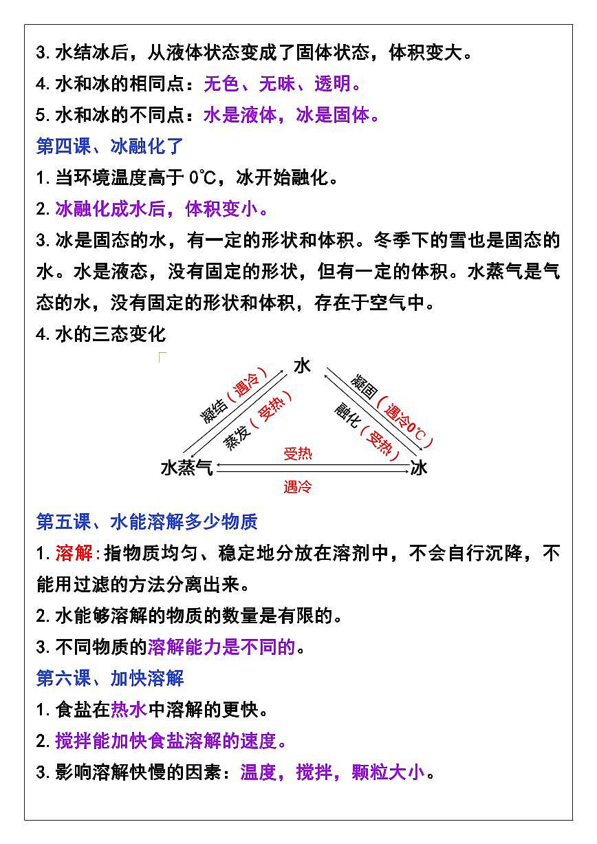 【2025秋人教版】三年级科学上册期中复习知识归纳第2页