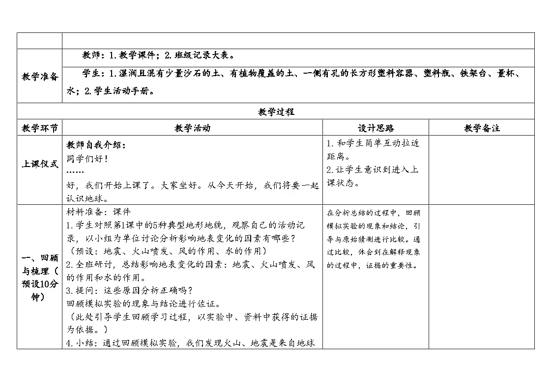 2025秋教科版五年级科学上册 2-7《总结我们的认识》（表格式教案）第2页