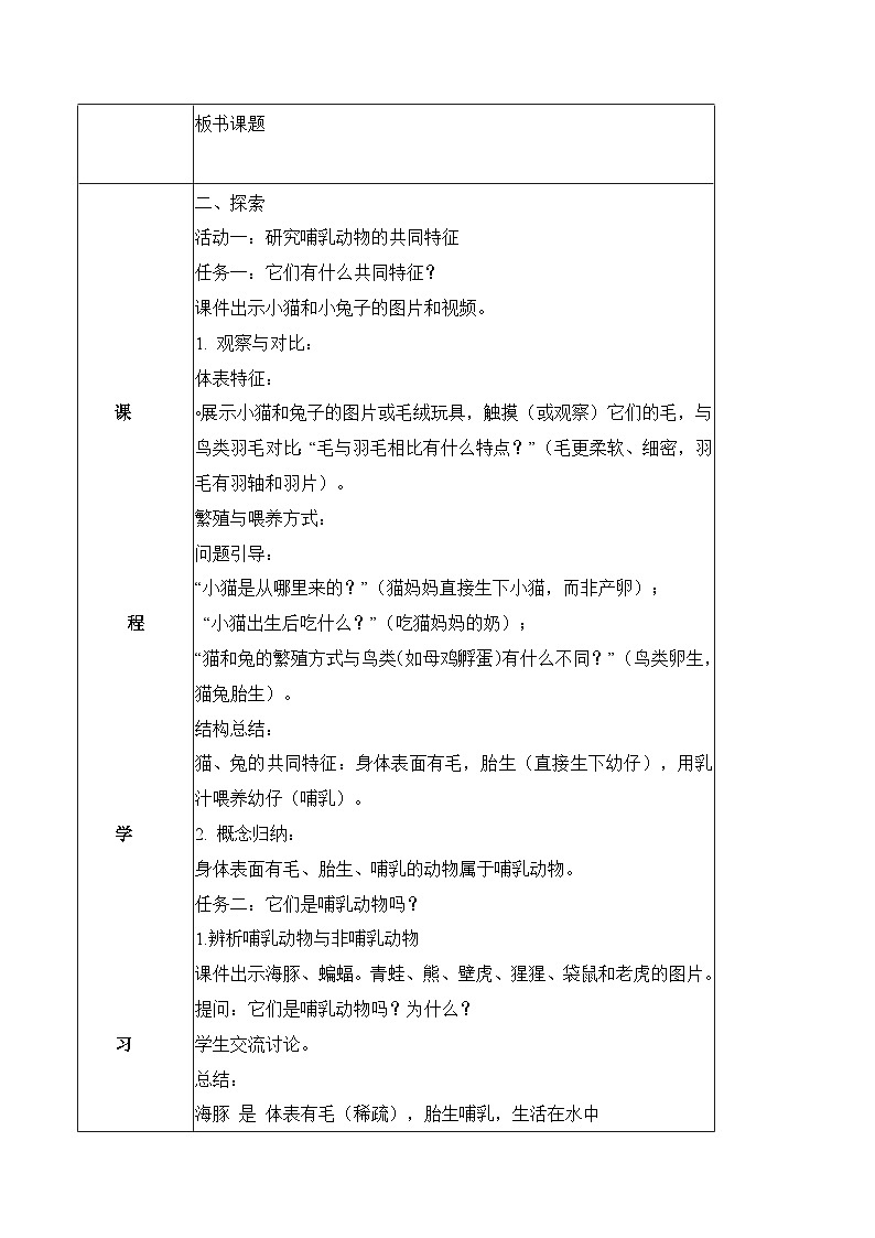 1.4 哺乳动物（教学设计）第2页