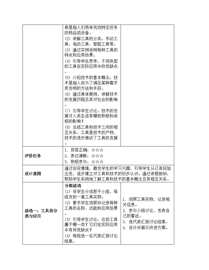 《工具与技术：1 紧密联系的工具和技术》教学设计-2025-2026学年教科版科学六年级上册第3页