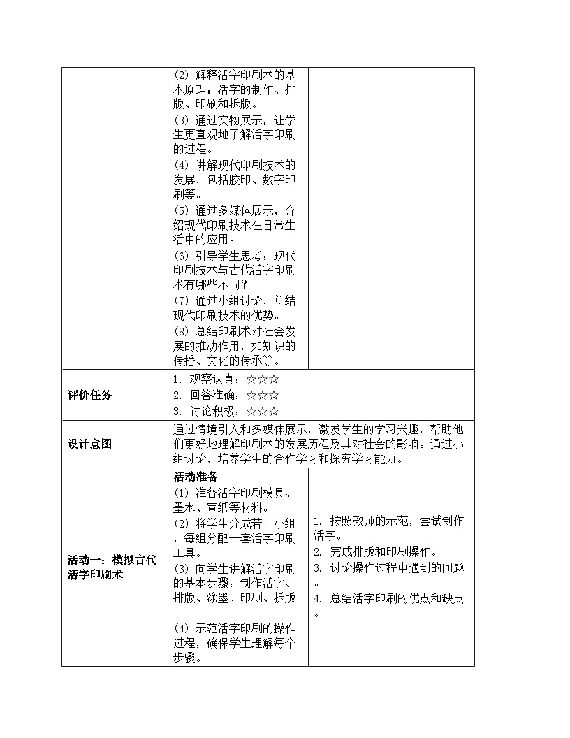《工具与技术：6 推动社会发展的印刷术》教学设计-2025-2026学年教科版科学六年级上册第3页