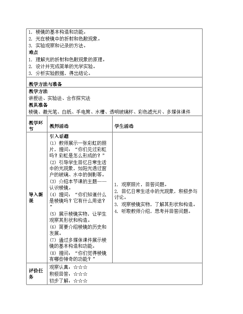 《第一单元 光：5 认识棱镜》教学设计-2025-2026学年教科版（2024）科学五年级上册第2页